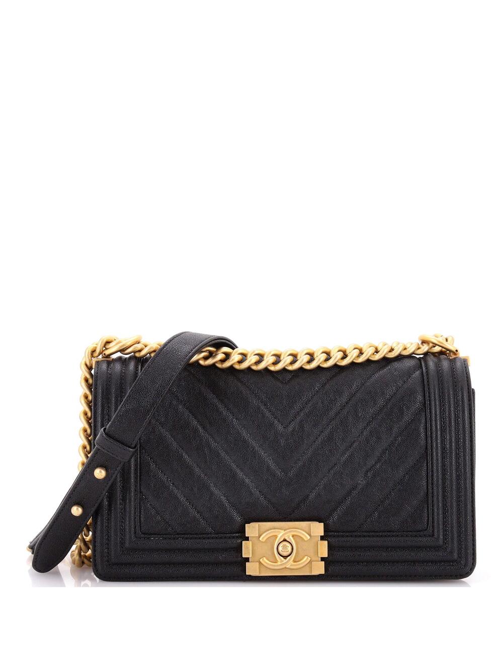 Chanel Boy Flap Bag Chevron Caviar Old #371190C43B